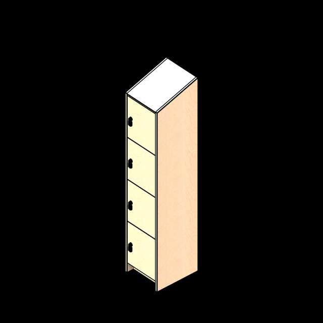  SSG Locker Multi Door LAM Angled Top Left Right Panels 3 Door