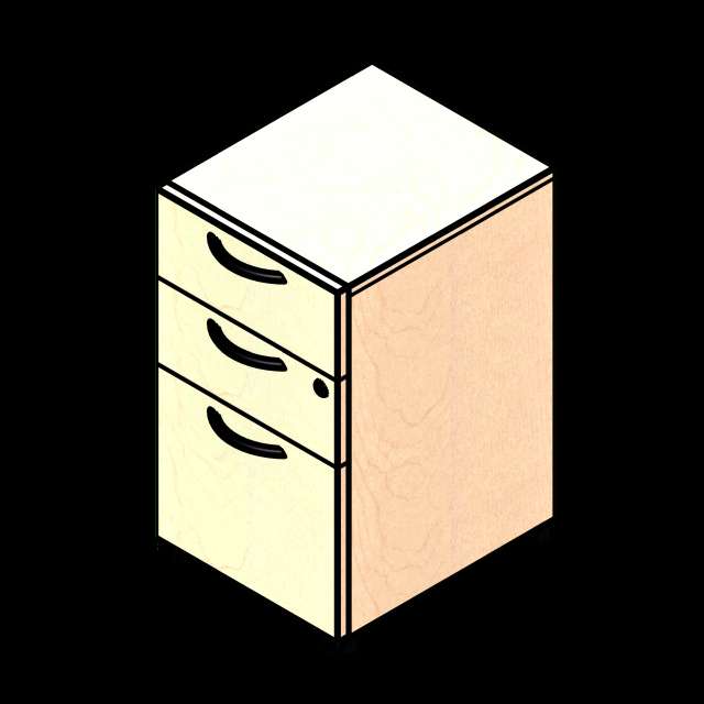 SSG Cabinet Pedestal Drawer Box File LAM 3 Drawer