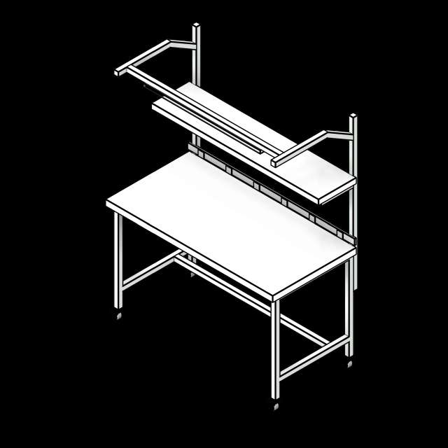 SSG Computer Workbench PCS Overhead Light Power Bar Castors