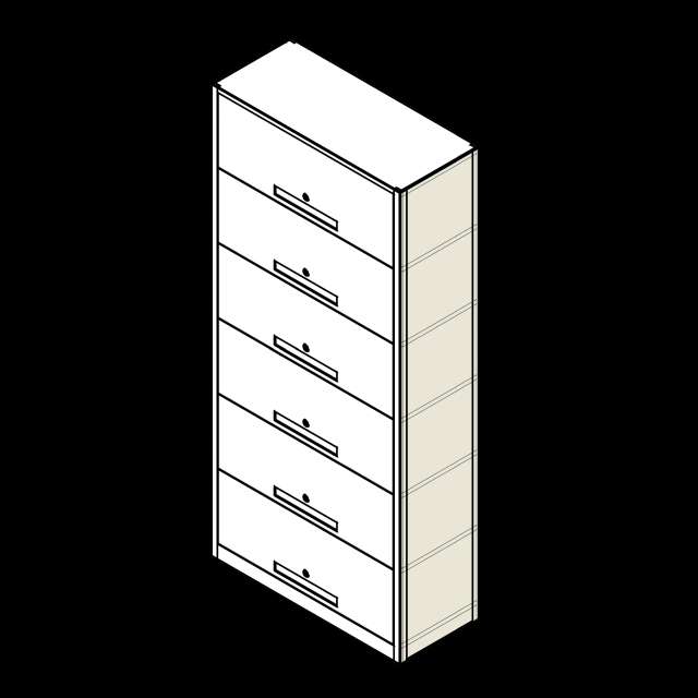  SSG 4 Post File Flip Up PCS 6 Tier Closed