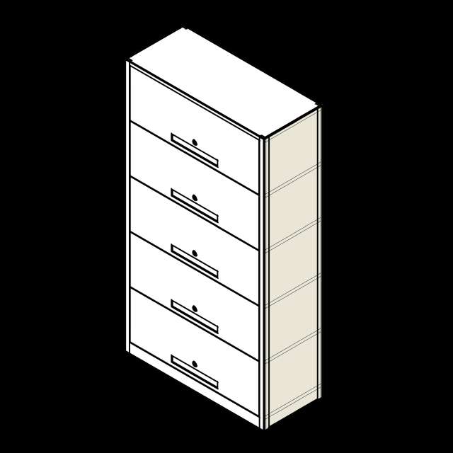  SSG 4 Post File Flip Up PCS 5 Tier Closed