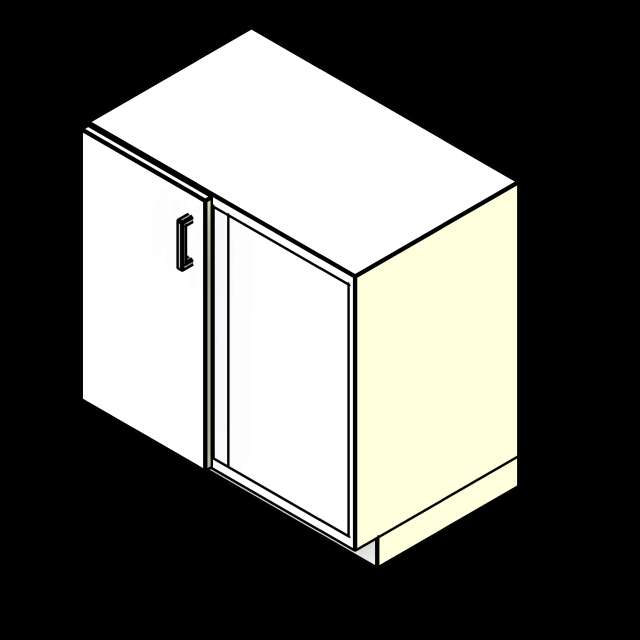 SSG Cabinet Lab Base Dead Corner PCS Left Overlay Door