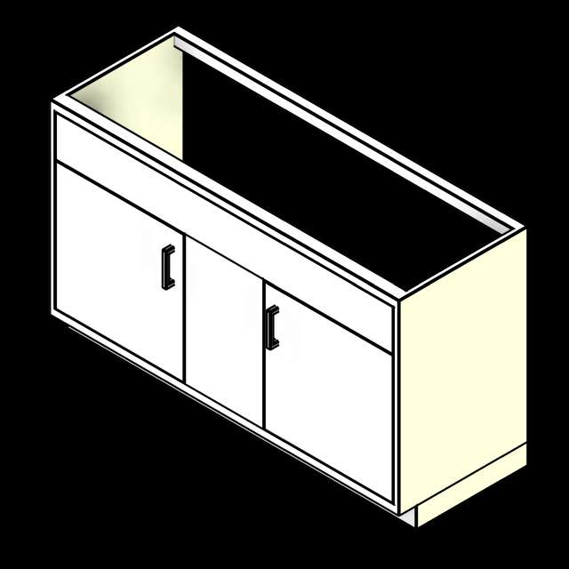  SSG Cabinet Lab Base Sink PCS Oversized 2 Door Inset