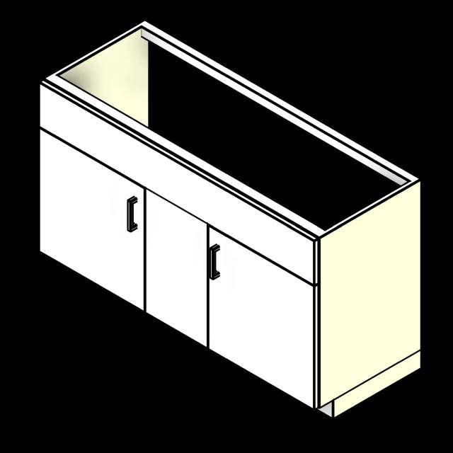  SSG Cabinet Lab Base Sink PCS Oversized 2 Door Overlay