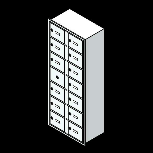 SSG Locker Recessed Cell Phone PCS 19x17x8 13 Openings Keyed Locks