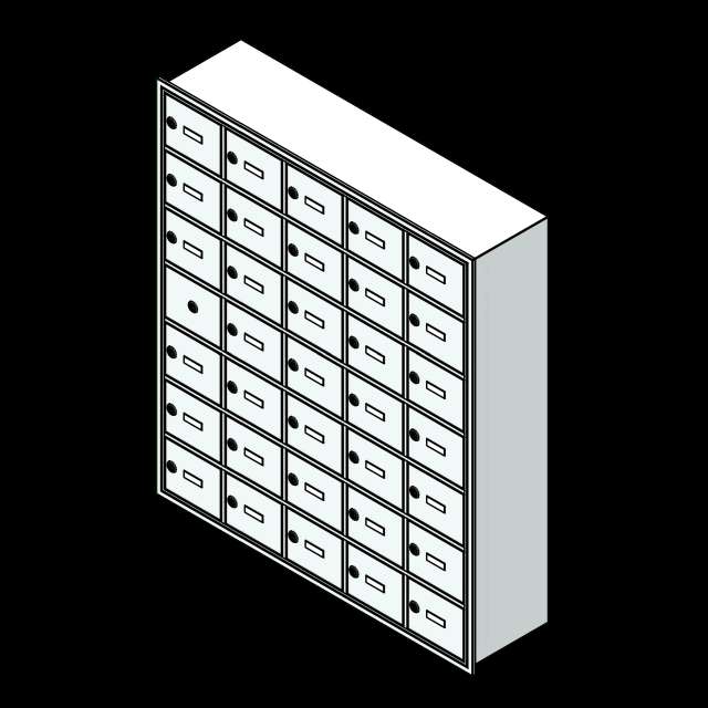 SSG Locker Recessed Cell Phone PCS 19x17x8 34 Openings Keyed Locks