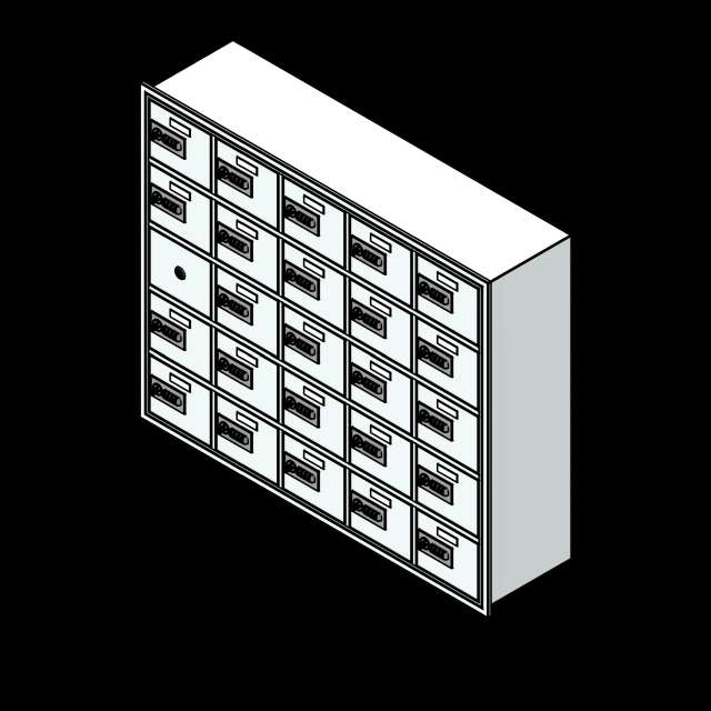 SSG Locker Recessed Cell Phone PCS 19x15x8 24 Openings Combination Locks