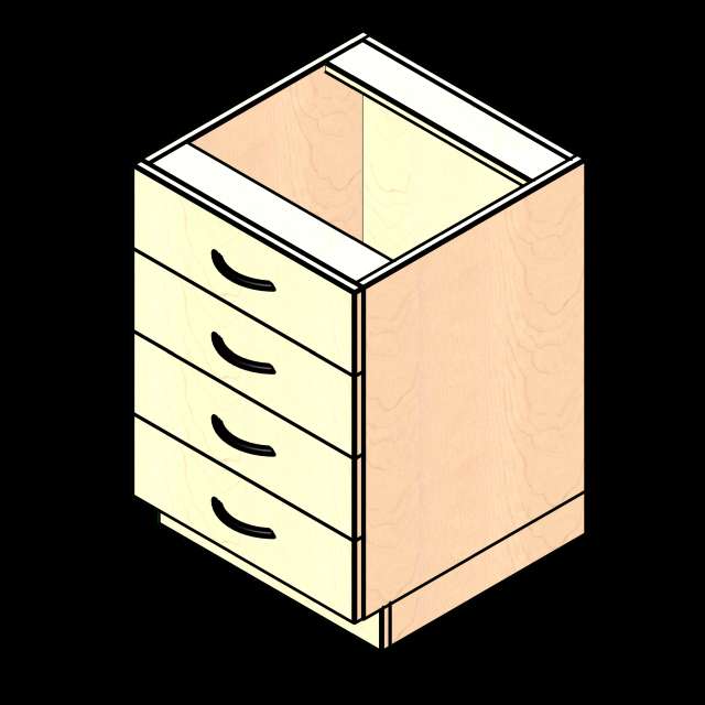SSG Cabinet Base Drawer Multi LAM 4 Drawer