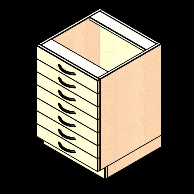 SSG Cabinet Base Drawer Multi LAM 7 Drawer