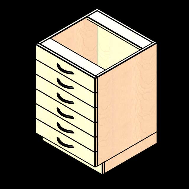 SSG Cabinet Base Drawer Multi LAM 6 Drawer