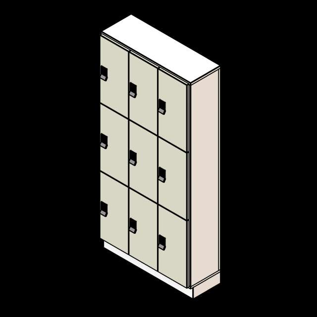 SSG Locker Day Use PCS 3 Column 3 Tier
