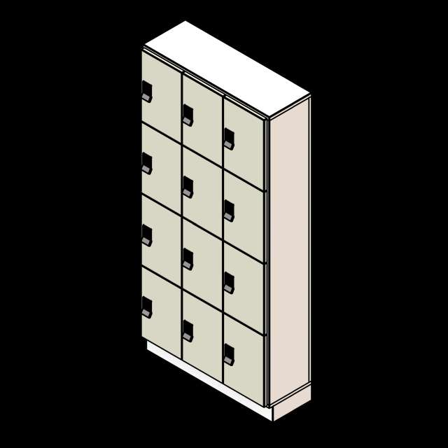 SSG Locker Day Use PCS 3 Column 4 Tier