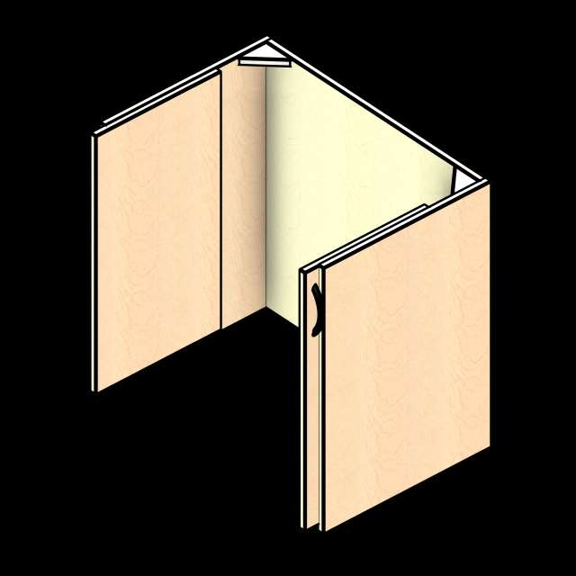 SSG Cabinet Base Waste Bin LAM Open