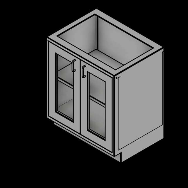  SSG Cabinet Base 2 Door SST Glass Doors