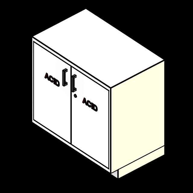  SSG Cabinet Lab Base Acid PCS Double Inset Door