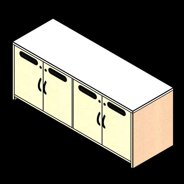 SSG Executive Credenza Mail Slot LAM 72x24x29 4 Door Mail Slots