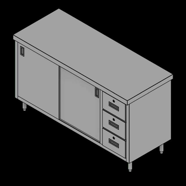 SSG Cabinet Doors Drawers SST 60x24x35 No Backsplash