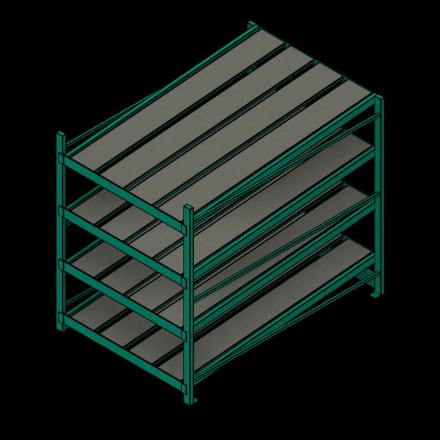  SSG Shelving Gravity Rollers PCS 60x96x84 4 Shelves