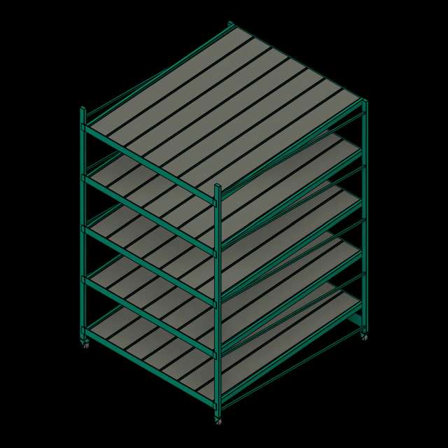  SSG Shelving Gravity Rollers PCS 94x108x144 5 Shelves