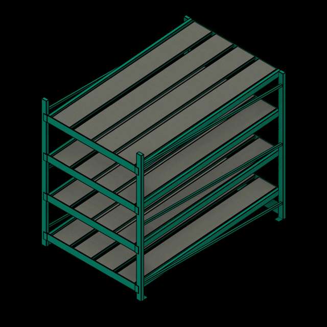  SSG Shelving Gravity Rollers PCS 60x96x84 4 Shelves