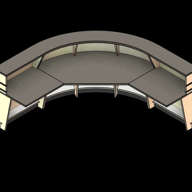 SSG Reception Desk Corner LAM Add-On Supports
