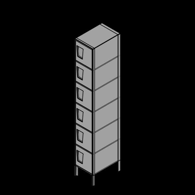 SSG Locker Tiered Free-Standing SST12 Inch 6 Tiers