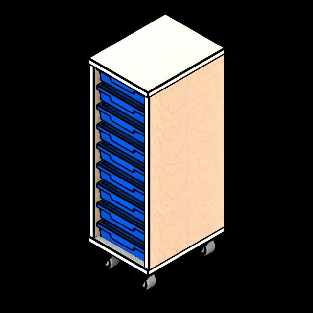 SSG Tray Storage Educational PCS 9 Tray Single Column Wood