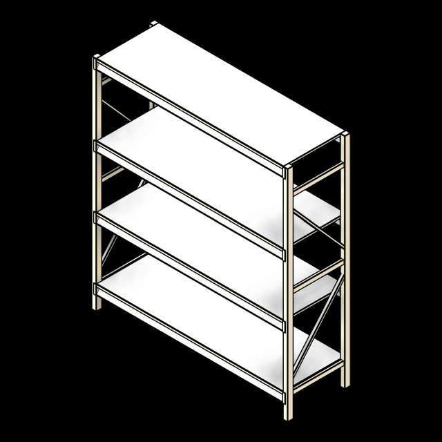 SSG Shelving Wide Span PCS 72x24x84 4 Shelves Plywood Deck