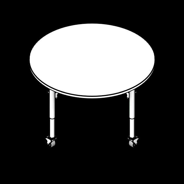 SSG Table Educational Round LAM Heavy Duty Legs Casters