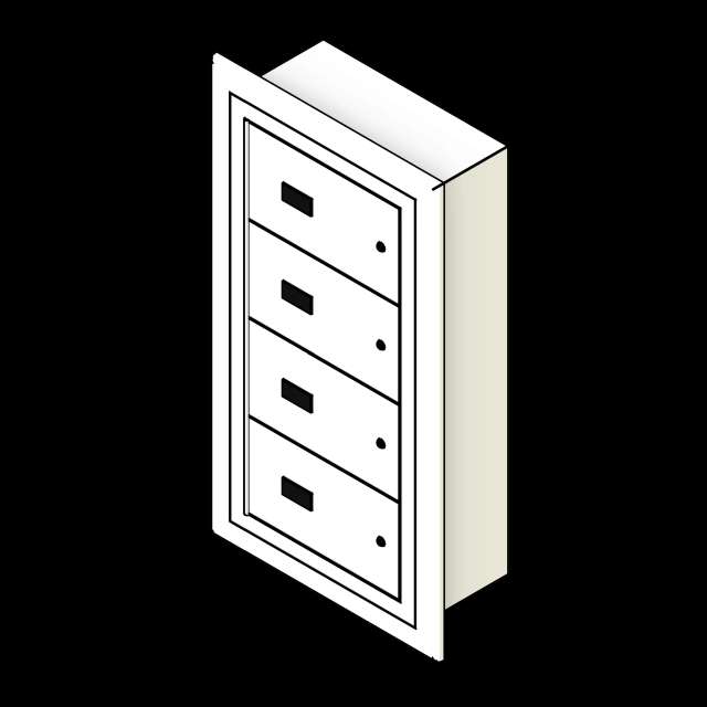 SSG Locker Gun Wall Mounted PCS Flush 1 Column 4 Tier