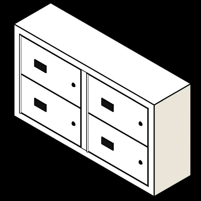  SSG Locker Gun Wall Mounted PCS Surface 2 Column 2 Tier