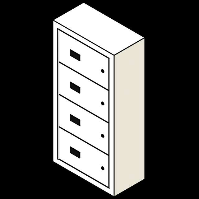  SSG Locker Gun Wall Mounted PCS Surface 1 Column 4 Tier