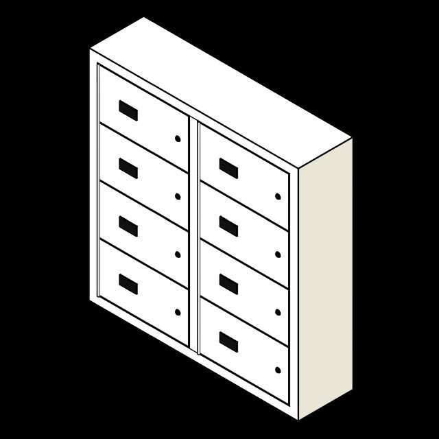  SSG Locker Gun Wall Mounted PCS Surface 2 Column 4 Tier
