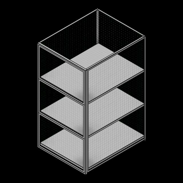 SSG Locker Tiered Wire PWR 48x60 3 Tiers