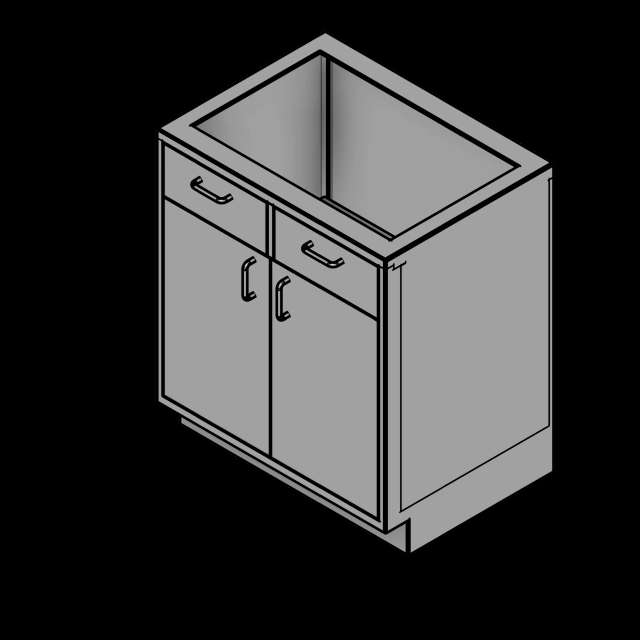  SSG Cabinet Base 2 Door 2 Drawer SST Solid Doors