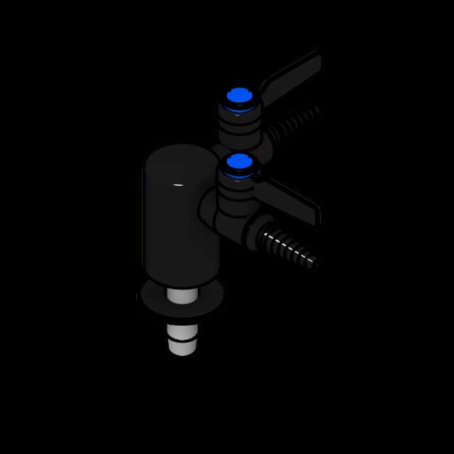 SSG Valve Gas Deck Mounted CHR 2 Outlet 90 Degree