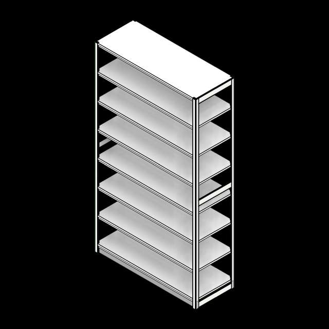 SSG Shelving 4-Post Archive Box PCS 42x16x76 Single Sided 7 Openings