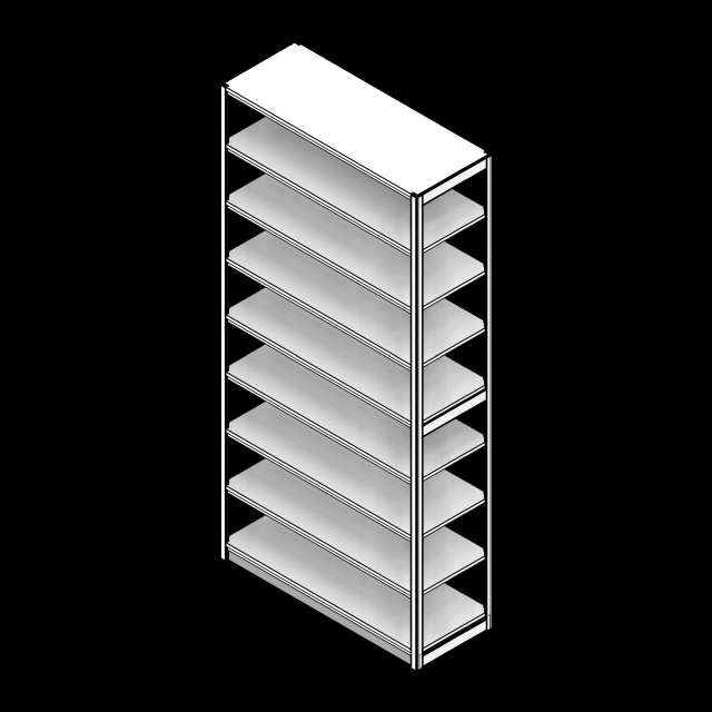 SSG Shelving 4-Post Archive Box PCS 42x16x88 Single Sided 8 Openings