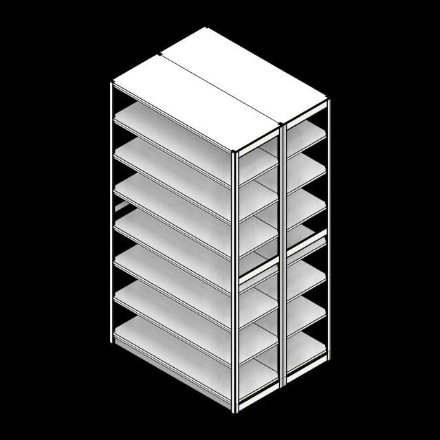 SSG Shelving 4-Post Archive Box PCS 42x32x76 Double Sided 7 Openings