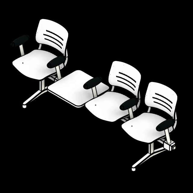 SSG Seat Tandem Lounge Armrests PPL 3 Seats 1 Inline Table