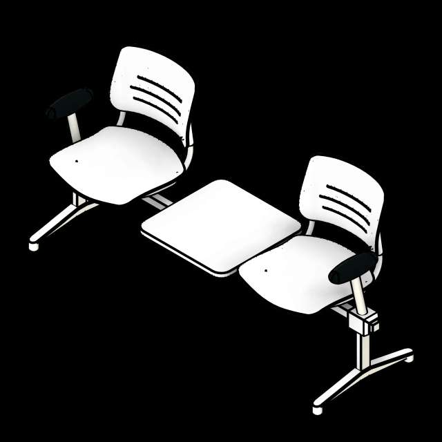 SSG Seat Tandem Lounge Armrests PPL 2 Seats 1 Inline Table