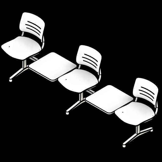 SSG Seat Tandem Lounge Armrests PPL 3 Seats 2 Inline Tables