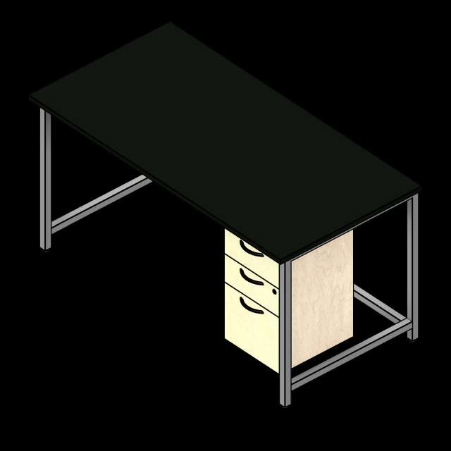 SSG Workstation Public Safety PCS Phenolic 3 Drawers Right
