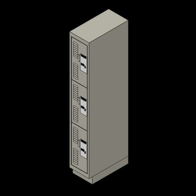 SSG Locker Personal Storage Tiered PCS 12x24x72 3 Tier