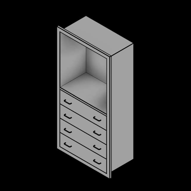 SSG Cabinet Surgical Drawer Recessed SST Flat Worksurface