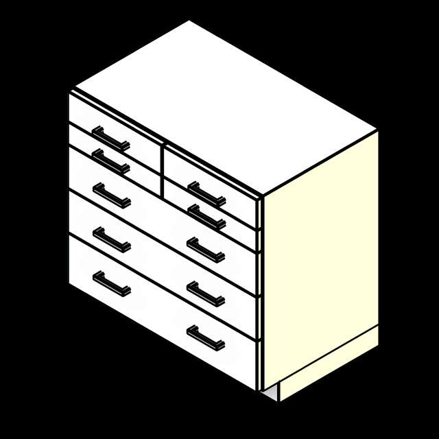 SSG Cabinet Lab Base Drawers PCS 3 Full Width 4 Half Width Overlay Drawers