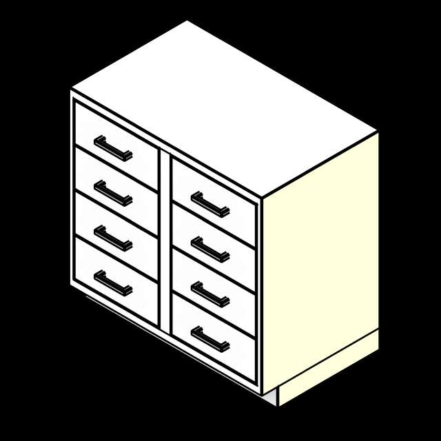 SSG Cabinet Lab Base Drawers PCS 8 Half Width Drawers