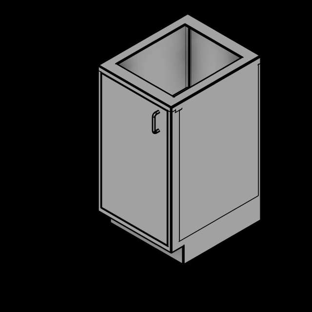  SSG Cabinet Base 1 Door SST Left Hinge Solid Door