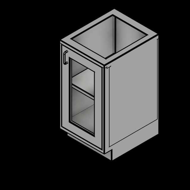  SSG Cabinet Base 1 Door SST Right Hinge Glass Door