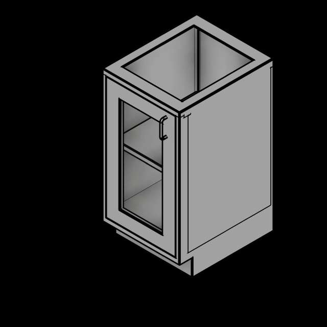  SSG Cabinet Base 1 Door SST Left Hinge Glass Door